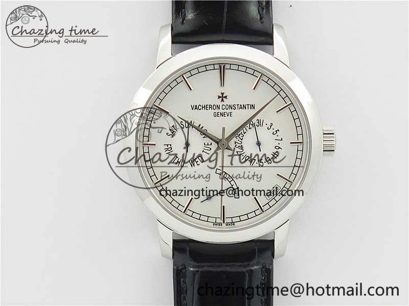 OdorResistant Traditionnelle 85290 SS AIF Best Edition White Dial on Black Leather Strap A2475SC 9936