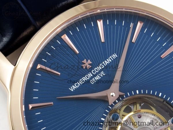 Traditionnelle Tourbillon RG RMSF Best Edition Blue Textured Dial on Blue Leather Strap Minimalist 9863