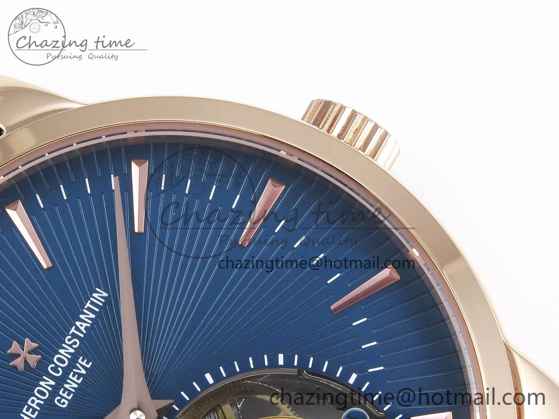 Traditionnelle Tourbillon RG RMSF Best Edition Blue Textured Dial on Blue Leather Strap Minimalist 9863