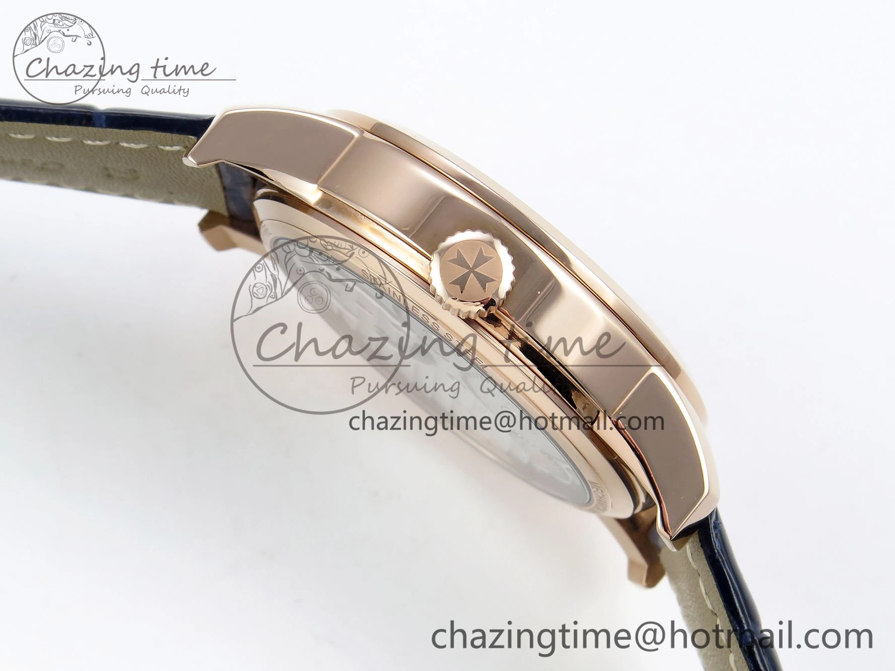 Traditionnelle Tourbillon RG RMSF Best Edition Blue Textured Dial on Blue Leather Strap Minimalist 9863