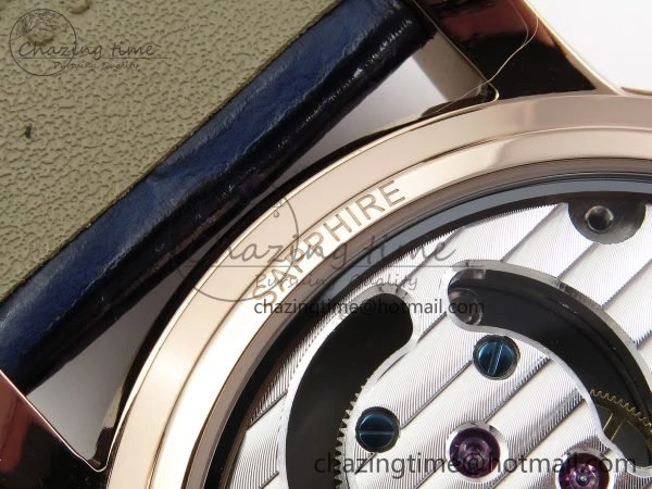 Traditionnelle Tourbillon RG RMSF Best Edition Blue Textured Dial on Blue Leather Strap Minimalist 9863