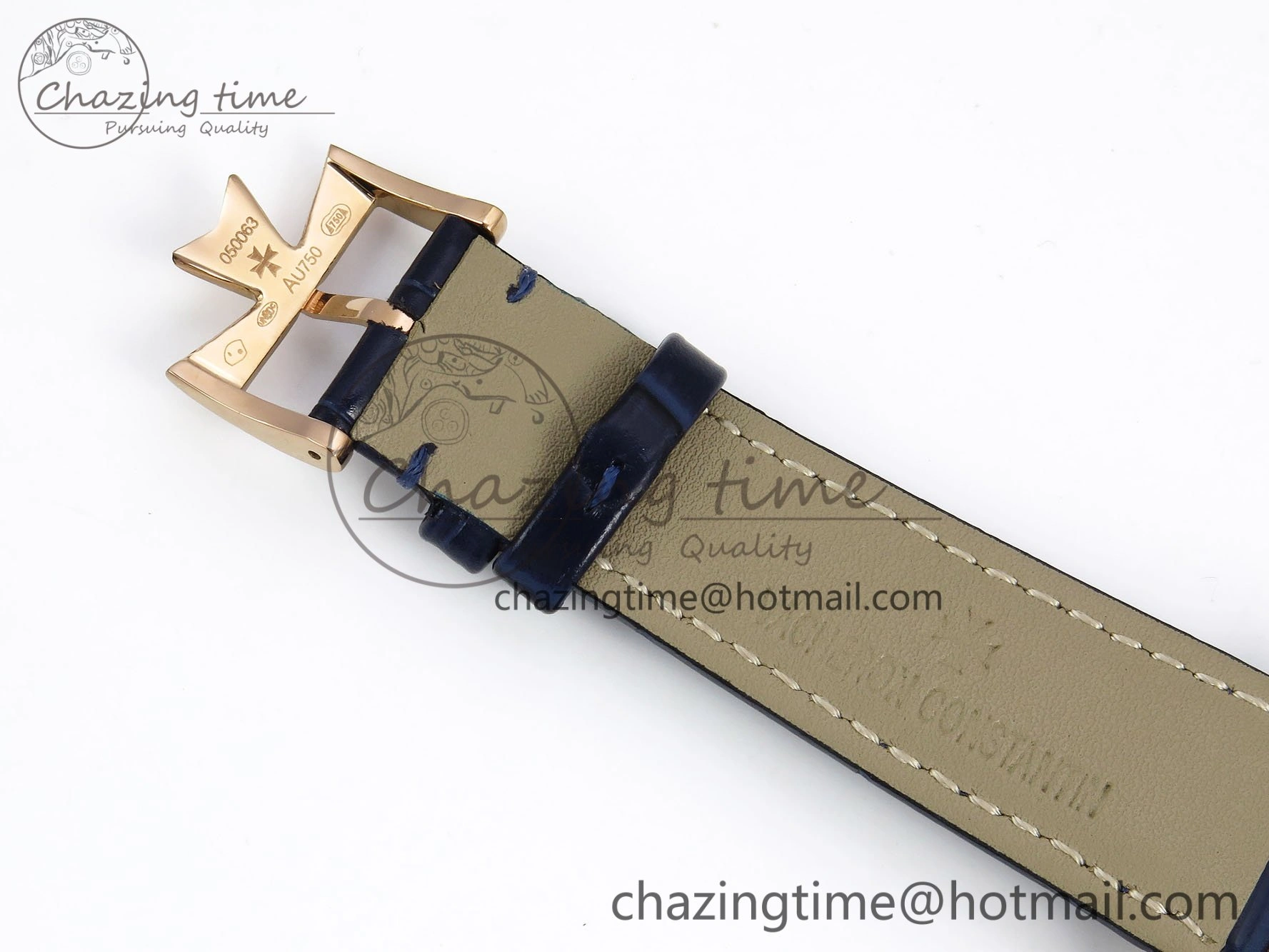Traditionnelle Tourbillon RG RMSF Best Edition Blue Textured Dial on Blue Leather Strap Minimalist 9863