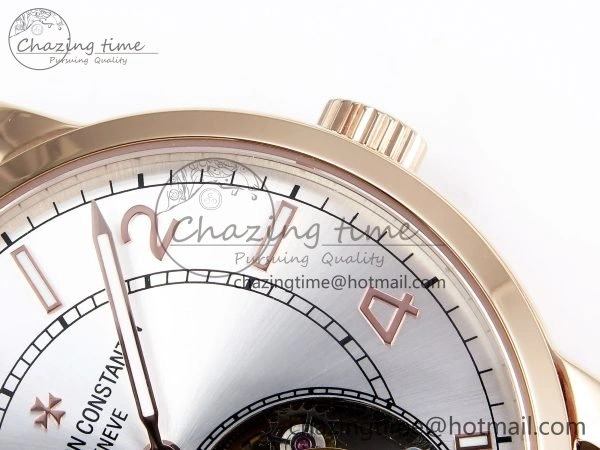 Traditionnelle Tourbillon RG RMSF Best Edition Silver Dial on Brown Leather Strap Unique 9866