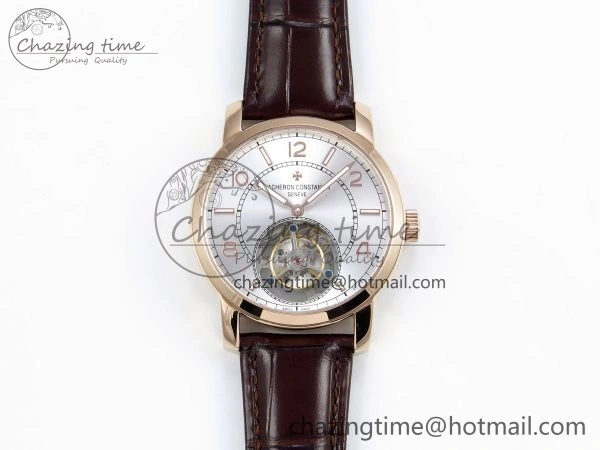Traditionnelle Tourbillon RG RMSF Best Edition Silver Dial on Brown Leather Strap Unique 9866