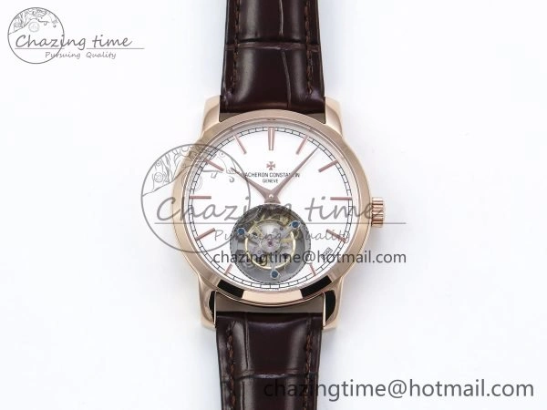 Traditionnelle Tourbillon RG RMSF Best Edition White Dial on Brown Leather Strap Bold 9865