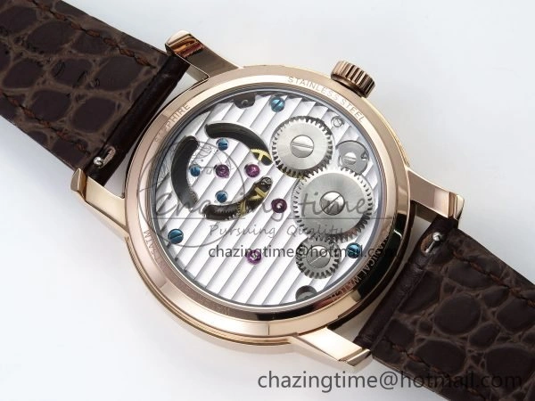 Sporty Traditionnelle Tourbillon RG RMSF Best Edition White Textured Dial on Brown Leather Strap 9864