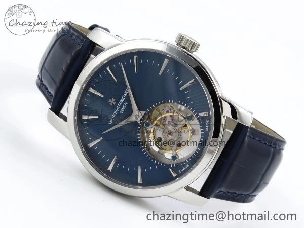 Traditionnelle Tourbillon SS RMSF Best Edition Blue Textured Dial on Blue Leather Strap OdorResistant 9858