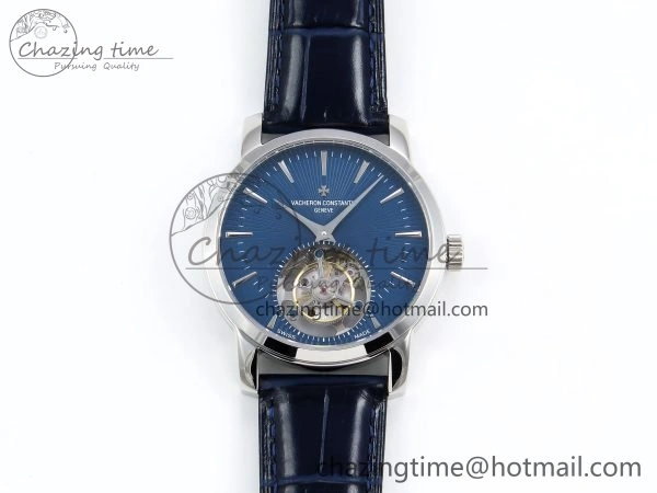 Traditionnelle Tourbillon SS RMSF Best Edition Blue Textured Dial on Blue Leather Strap OdorResistant 9858