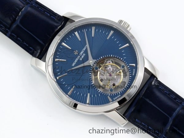 Traditionnelle Tourbillon SS RMSF Best Edition Blue Textured Dial on Blue Leather Strap OdorResistant 9858