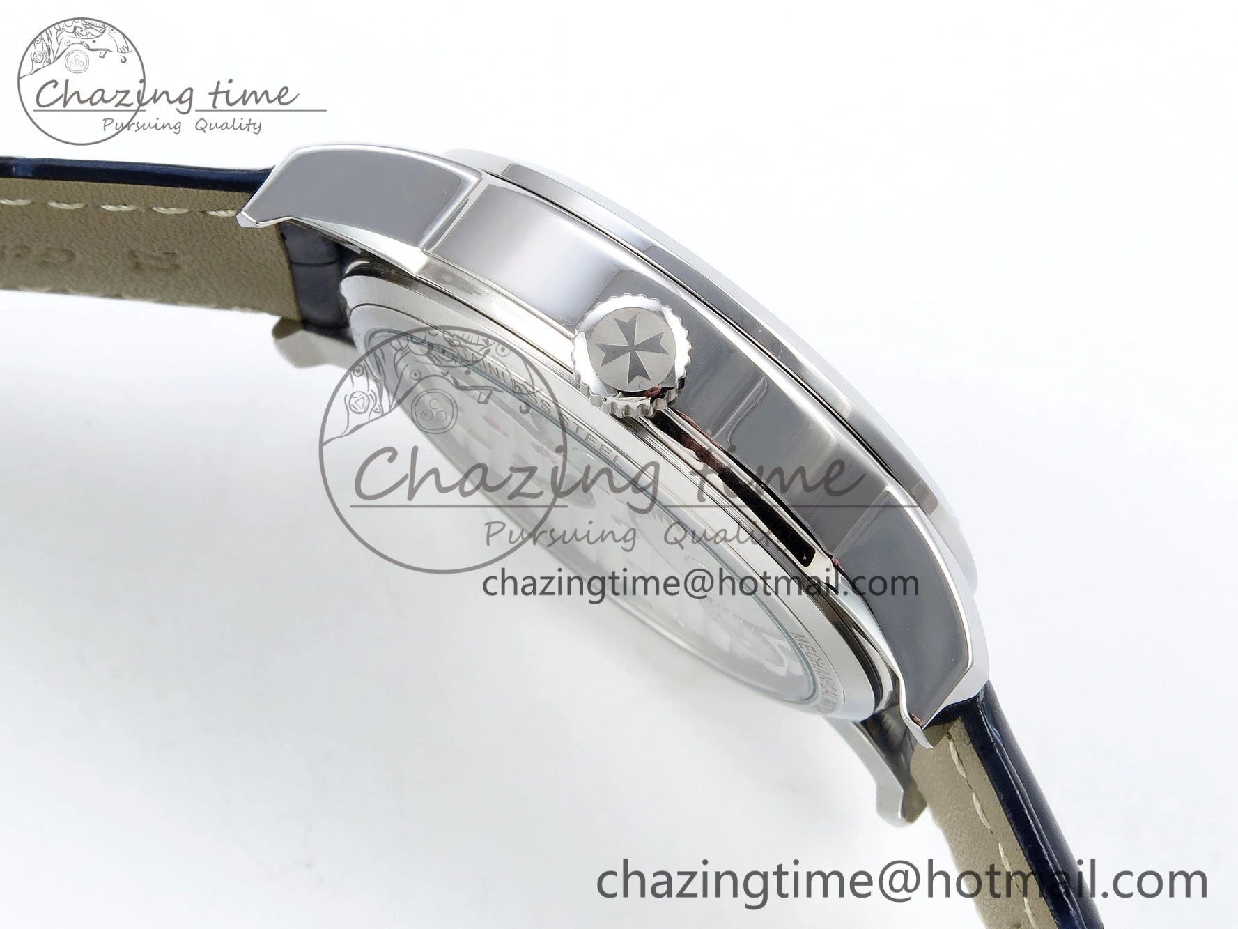 Traditionnelle Tourbillon SS RMSF Best Edition Blue Textured Dial on Blue Leather Strap OdorResistant 9858