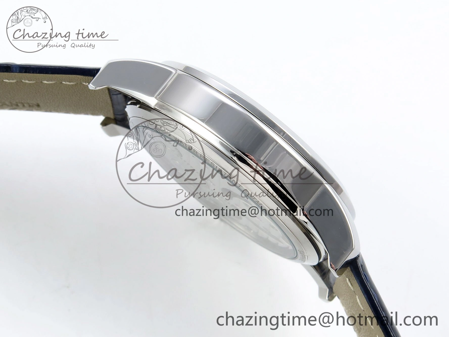Traditionnelle Tourbillon SS RMSF Best Edition Blue Textured Dial on Blue Leather Strap OdorResistant 9858