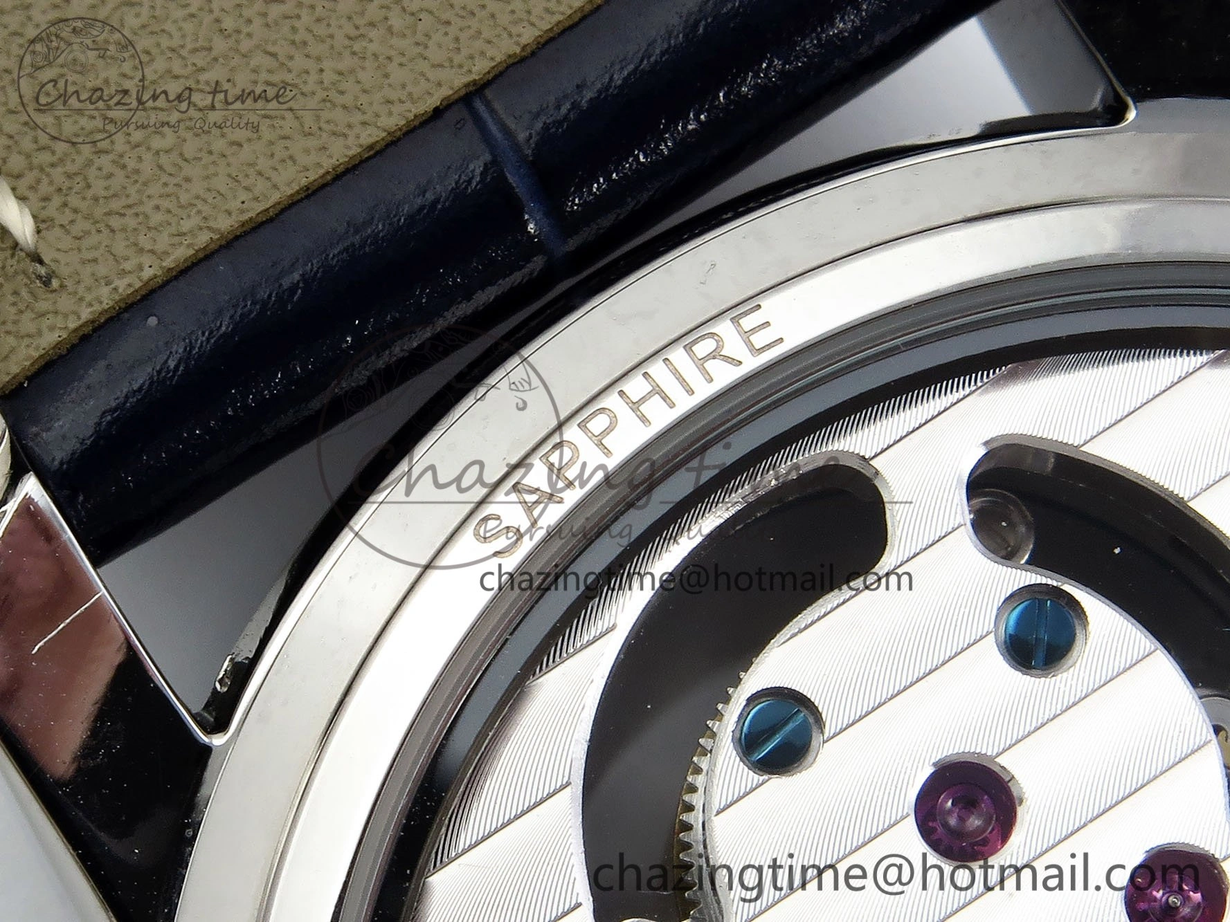 Traditionnelle Tourbillon SS RMSF Best Edition Blue Textured Dial on Blue Leather Strap OdorResistant 9858