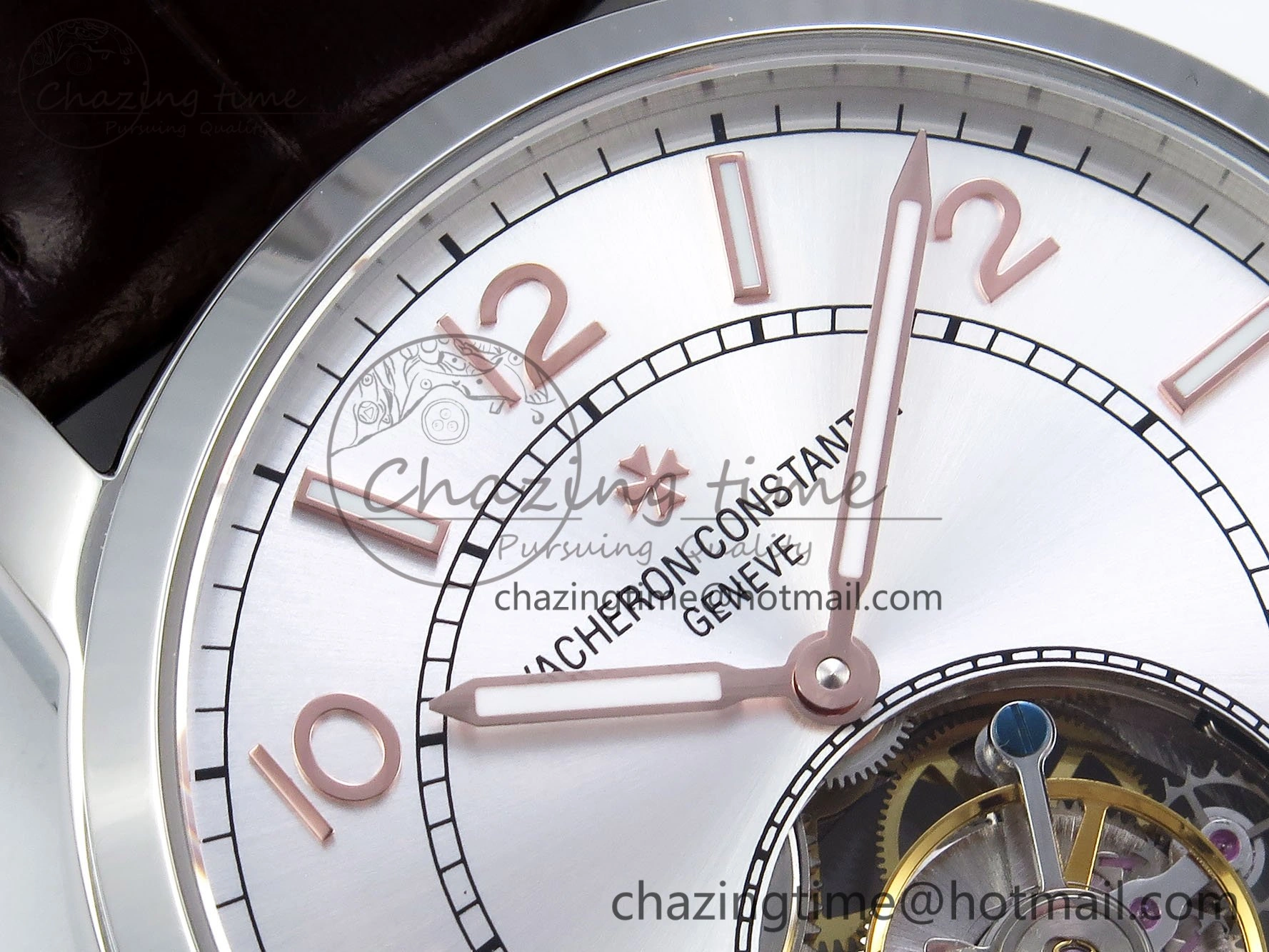 DailyWear Traditionnelle Tourbillon SS RMSF Best Edition Silver Dial on Brown Leather Strap 9862
