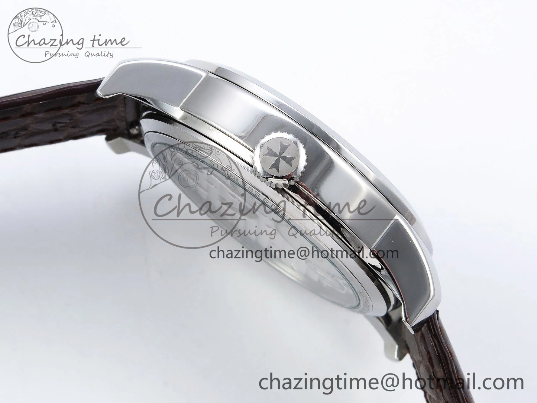 DailyWear Traditionnelle Tourbillon SS RMSF Best Edition Silver Dial on Brown Leather Strap 9862