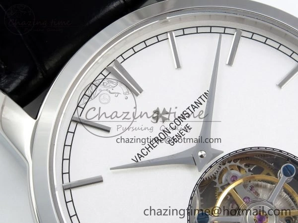 SmartChoice Traditionnelle Tourbillon SS RMSF Best Edition White Dial on Black Leather Strap 9861