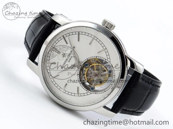 UrbanChic Traditionnelle Tourbillon SS RMSF Best Edition White Textured Dial on Black Leather Strap 9859
