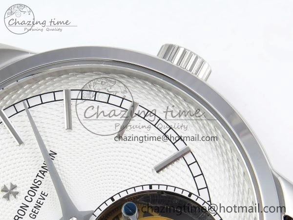UrbanChic Traditionnelle Tourbillon SS RMSF Best Edition White Textured Dial on Black Leather Strap 9859