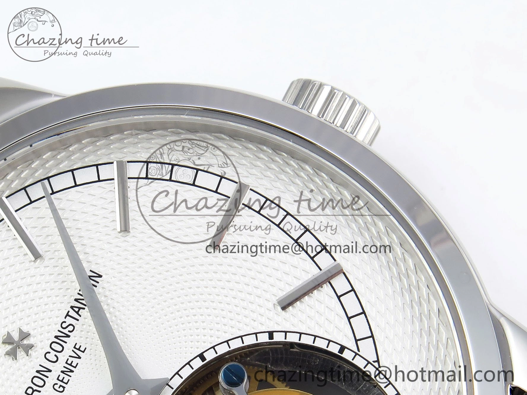 UrbanChic Traditionnelle Tourbillon SS RMSF Best Edition White Textured Dial on Black Leather Strap 9859