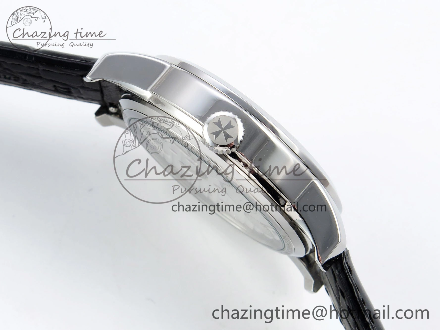 UrbanChic Traditionnelle Tourbillon SS RMSF Best Edition White Textured Dial on Black Leather Strap 9859
