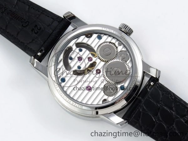 UrbanChic Traditionnelle Tourbillon SS RMSF Best Edition White Textured Dial on Black Leather Strap 9859