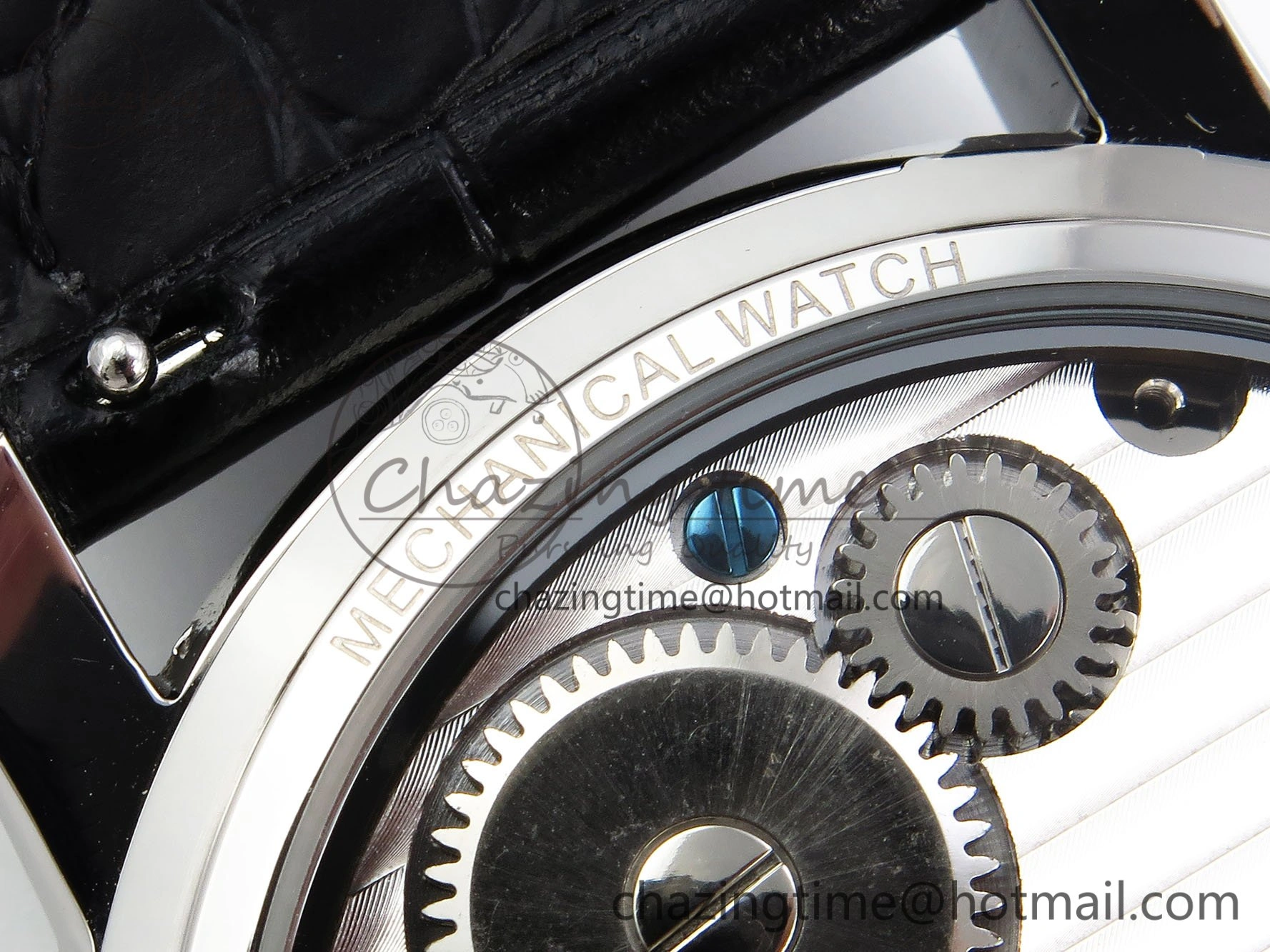 UrbanChic Traditionnelle Tourbillon SS RMSF Best Edition White Textured Dial on Black Leather Strap 9859