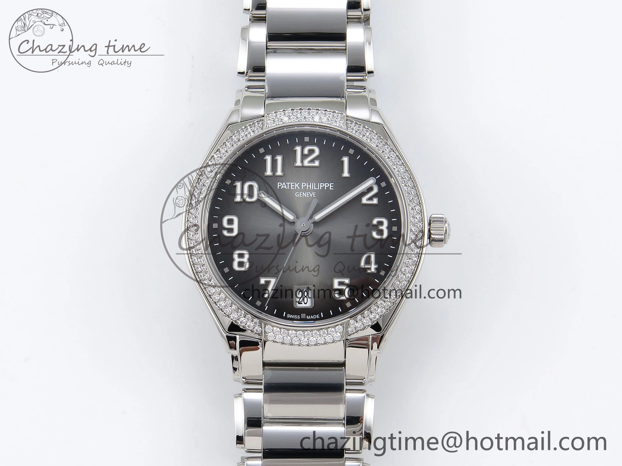 Twenty~4 7300 1200A SS PPF 1:1 Best Edition Gray Dial on SS Bracelet A324 Super Clone Flexible 8764