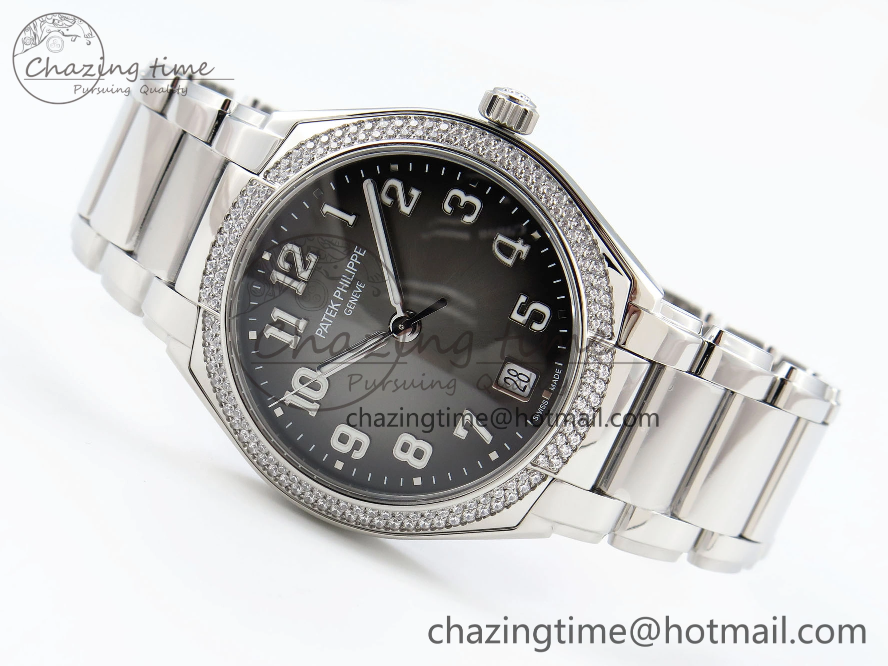 Twenty~4 7300 1200A SS PPF 1:1 Best Edition Gray Dial on SS Bracelet A324 Super Clone Flexible 8764