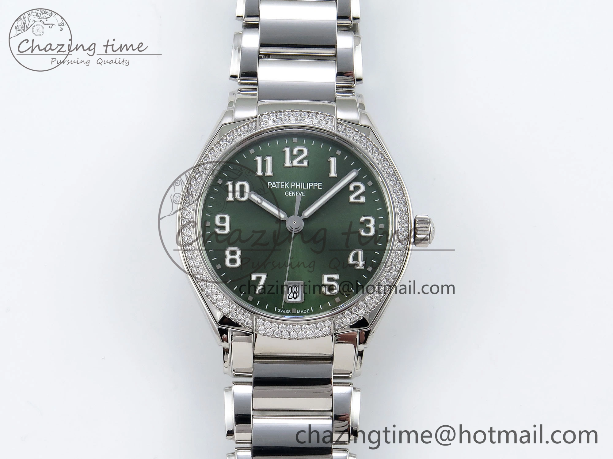 WrinkleFree Twenty~4 7300 1200A SS PPF 1:1 Best Edition Green Dial on SS Bracelet A324 Super Clone 8766