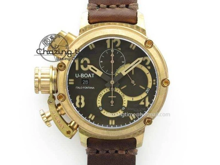 U-51 Chimera Watch Limited Edition Black Dial on Black Leather Strap A FastDry 9802