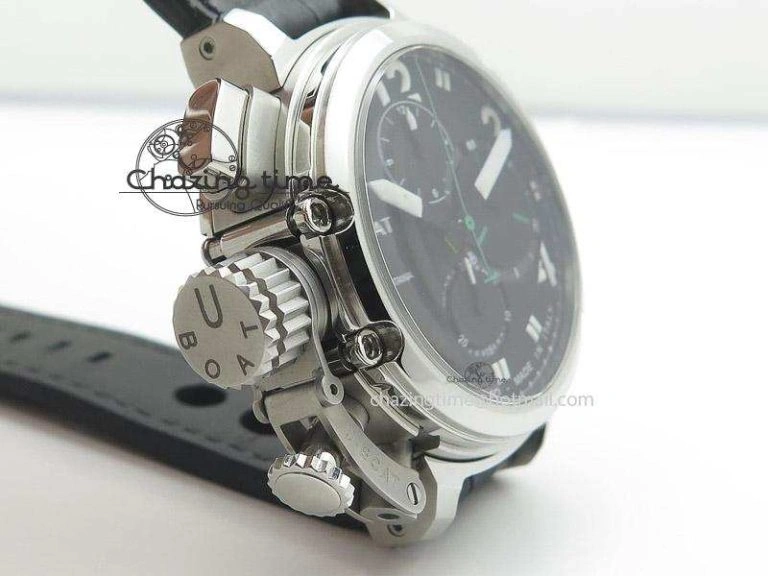 U-51 Chimera Watch Limited Edition Black Dial on Black Leather Strap A FastDry 9802