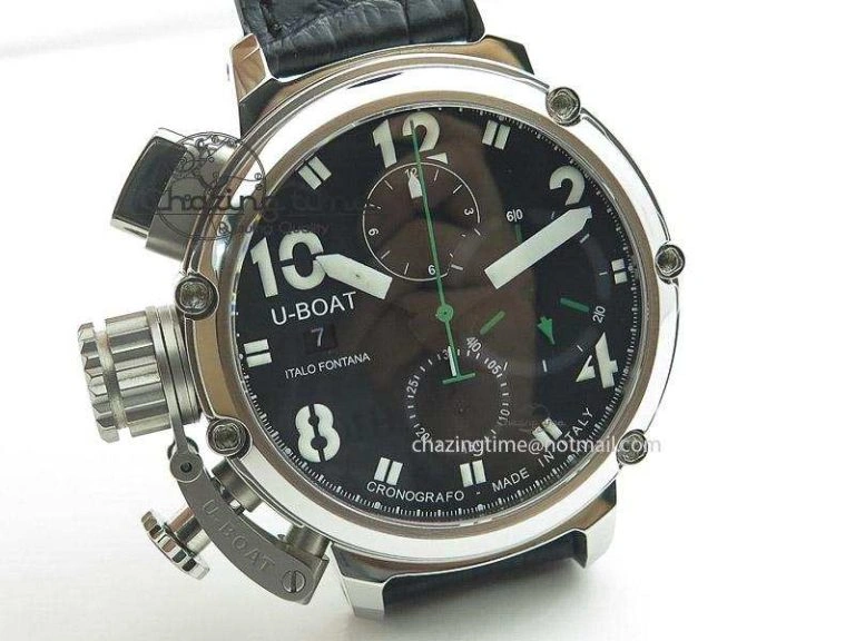 U-51 Chimera Watch Limited Edition Black Dial on Black Leather Strap A FastDry 9802