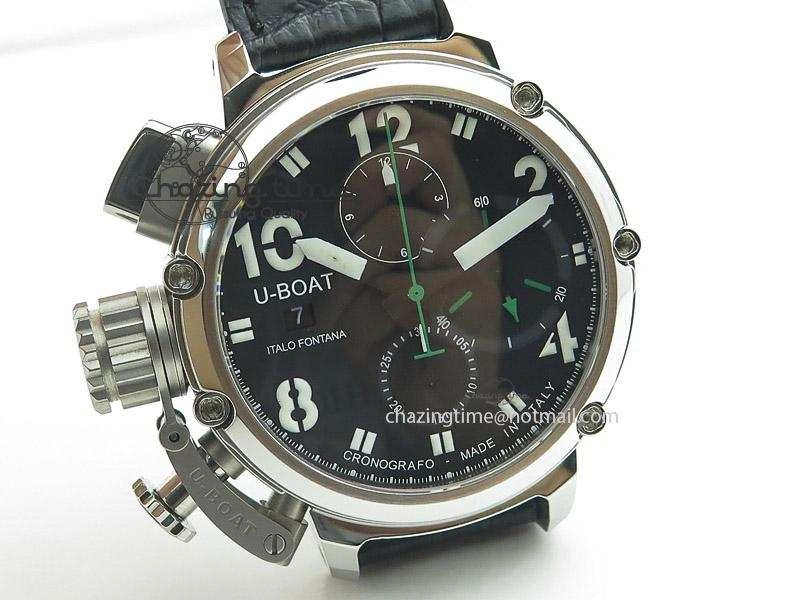 U-51 Chimera Watch Limited Edition Black Dial on Black Leather Strap A FastDry 9802