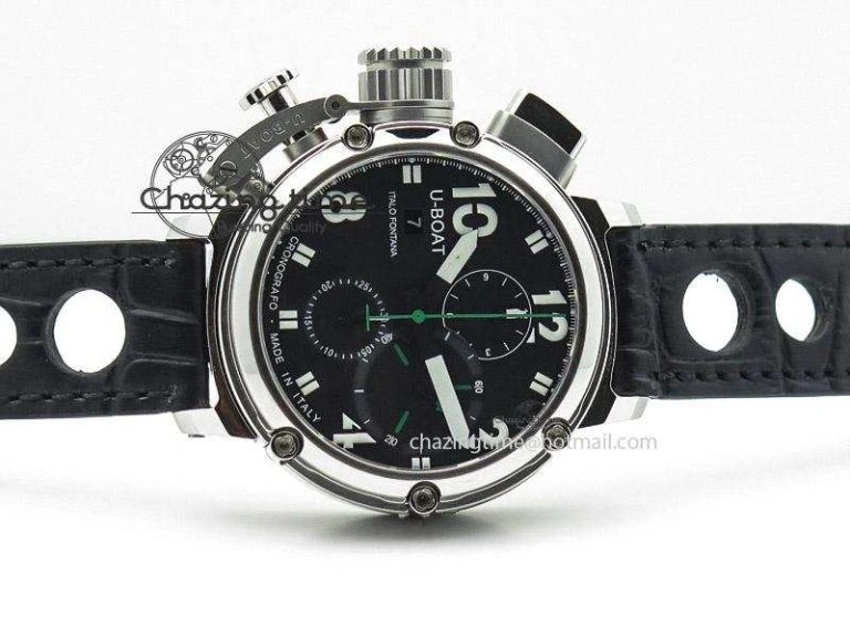 U-51 Chimera Watch Limited Edition Black Dial on Black Leather Strap A FastDry 9802