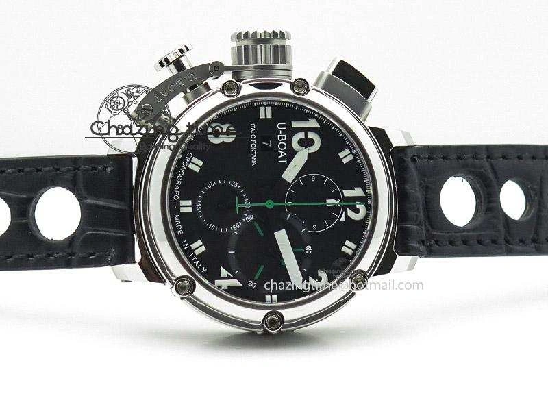 U-51 Chimera Watch Limited Edition Black Dial on Black Leather Strap A FastDry 9802