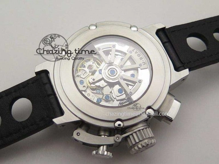 U-51 Chimera Watch Limited Edition Black Dial on Black Leather Strap A FastDry 9802