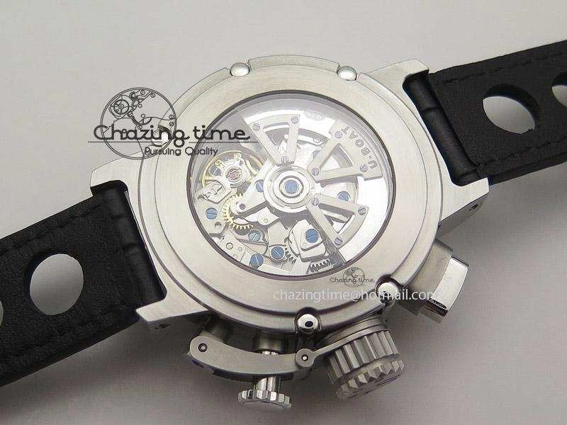 U-51 Chimera Watch Limited Edition Black Dial on Black Leather Strap A FastDry 9802