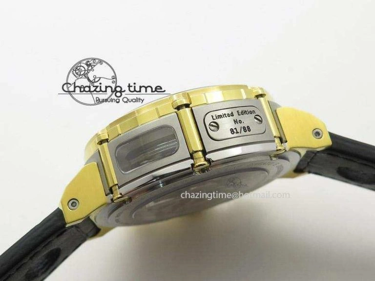 Compact U-51 Chimera Watch Limited Edition SS YG Black Dial on Black Leather Strap A 9800