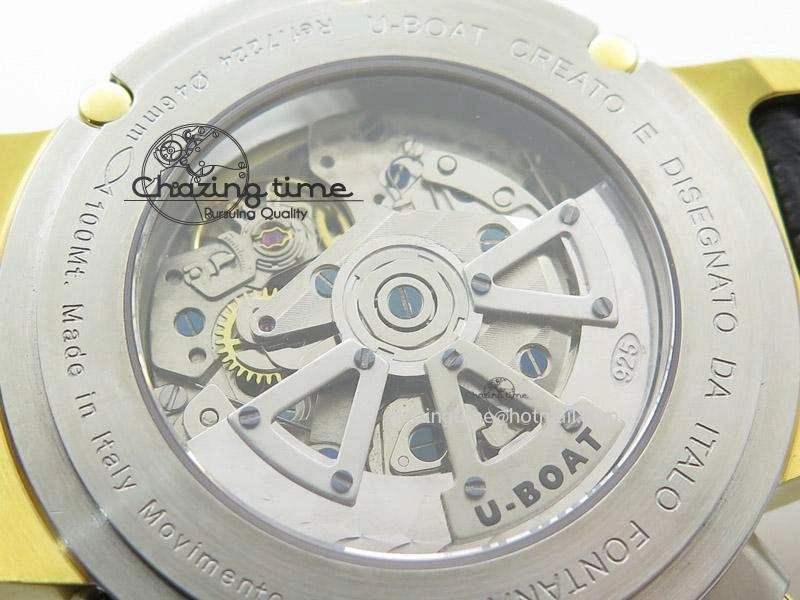 Compact U-51 Chimera Watch Limited Edition SS YG Black Dial on Black Leather Strap A 9800