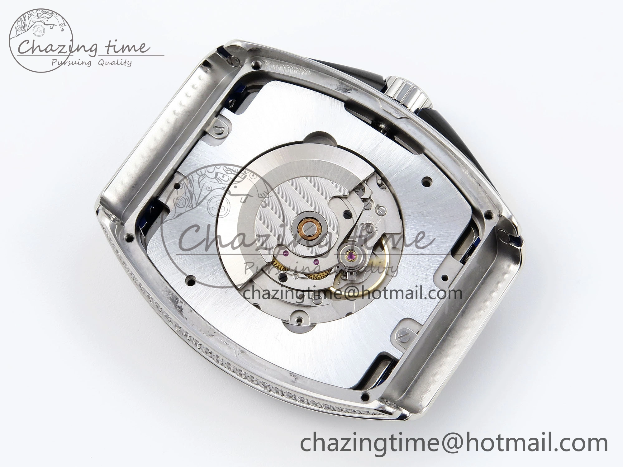 Contemporary VANGUARD SS BLACK FULL DIAMONDS ABF BEST EDITION DIAMONDS BLUE DIAL ON DIAMONDS BRACELET A 6506