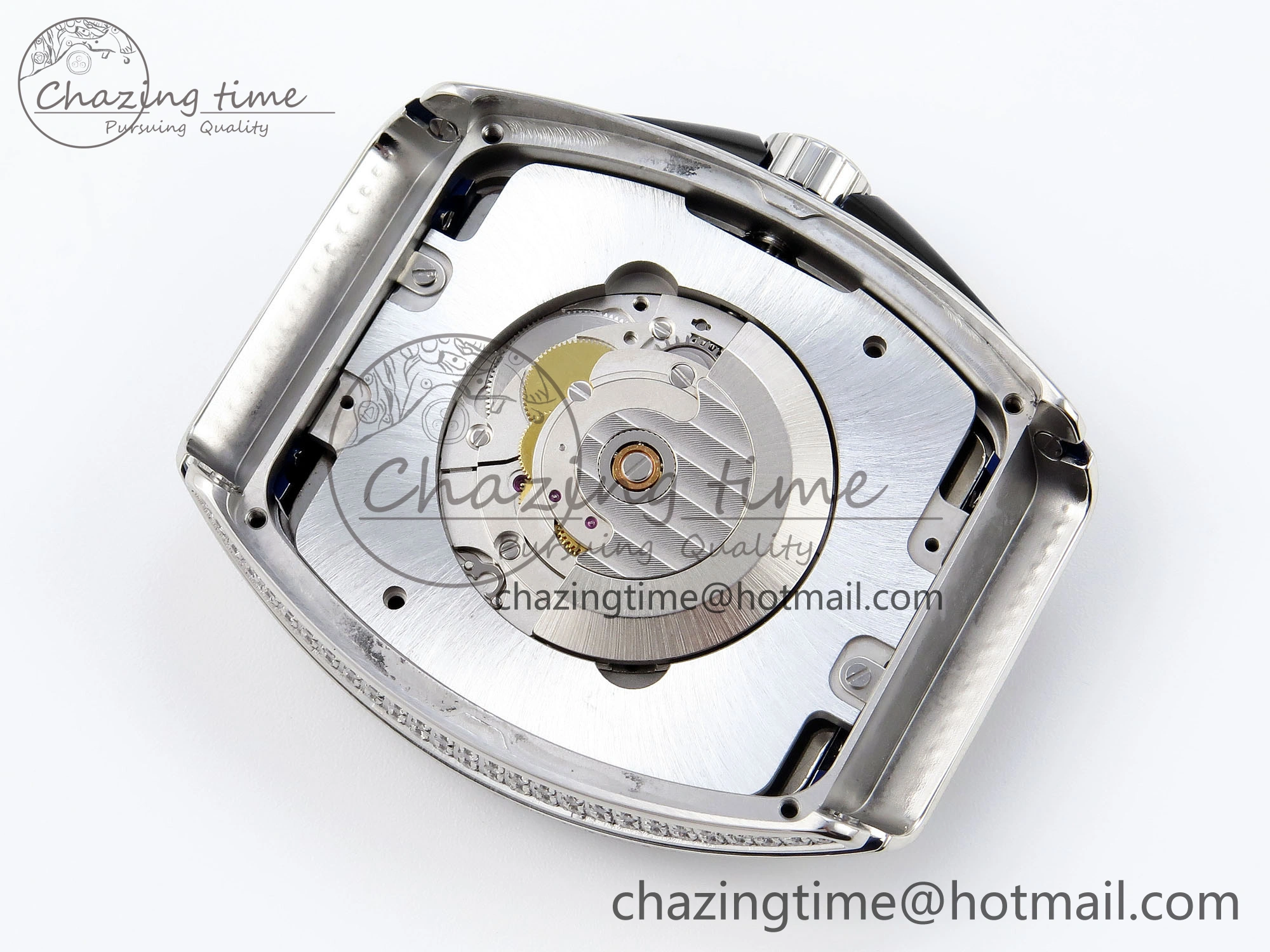 Contemporary VANGUARD SS BLACK FULL DIAMONDS ABF BEST EDITION DIAMONDS BLUE DIAL ON DIAMONDS BRACELET A 6506