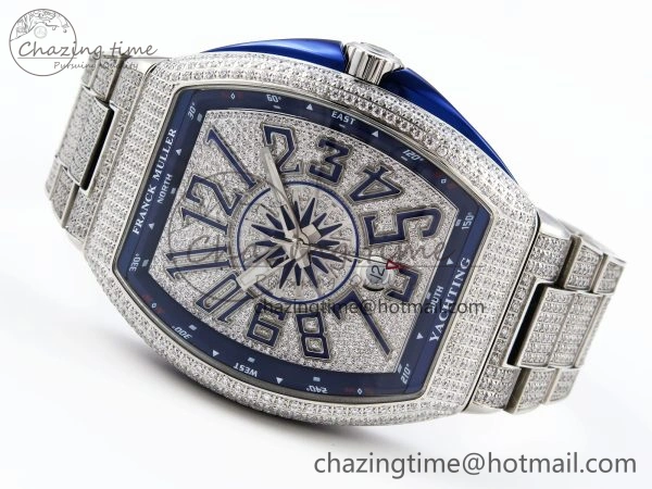 VANGUARD SS BLUE FULL DIAMONDS ABF BEST EDITION DIAMONDS BLUE DIAL ON DIAMONDS BRACELET A Durable 6511