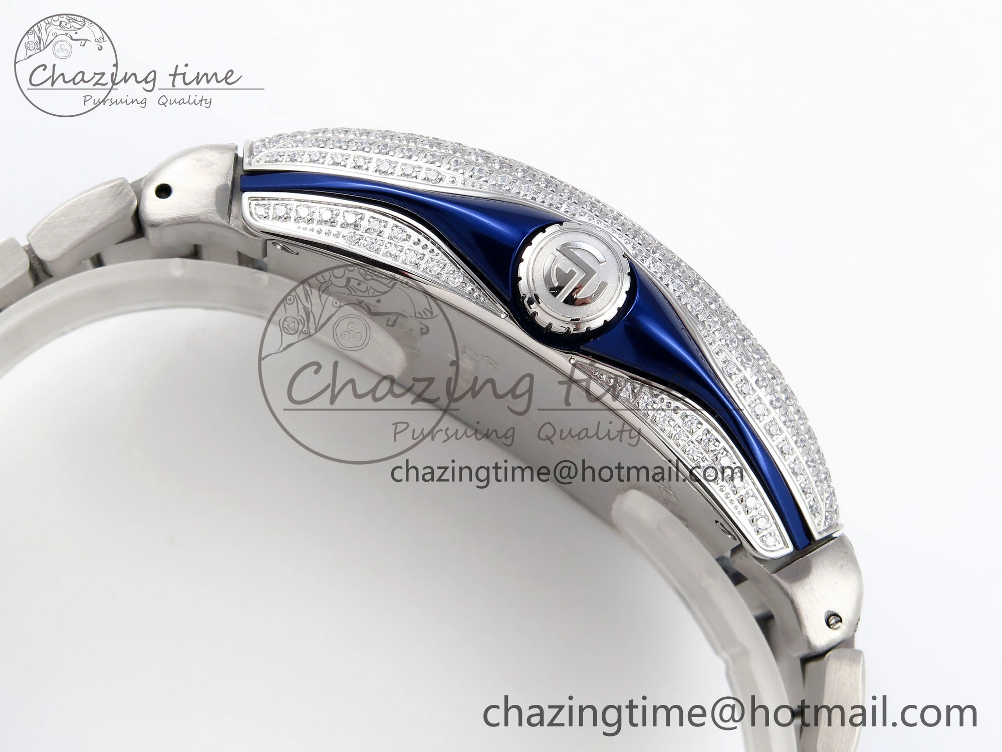 VANGUARD SS BLUE FULL DIAMONDS ABF BEST EDITION DIAMONDS BLUE DIAL ON DIAMONDS BRACELET A Durable 6511