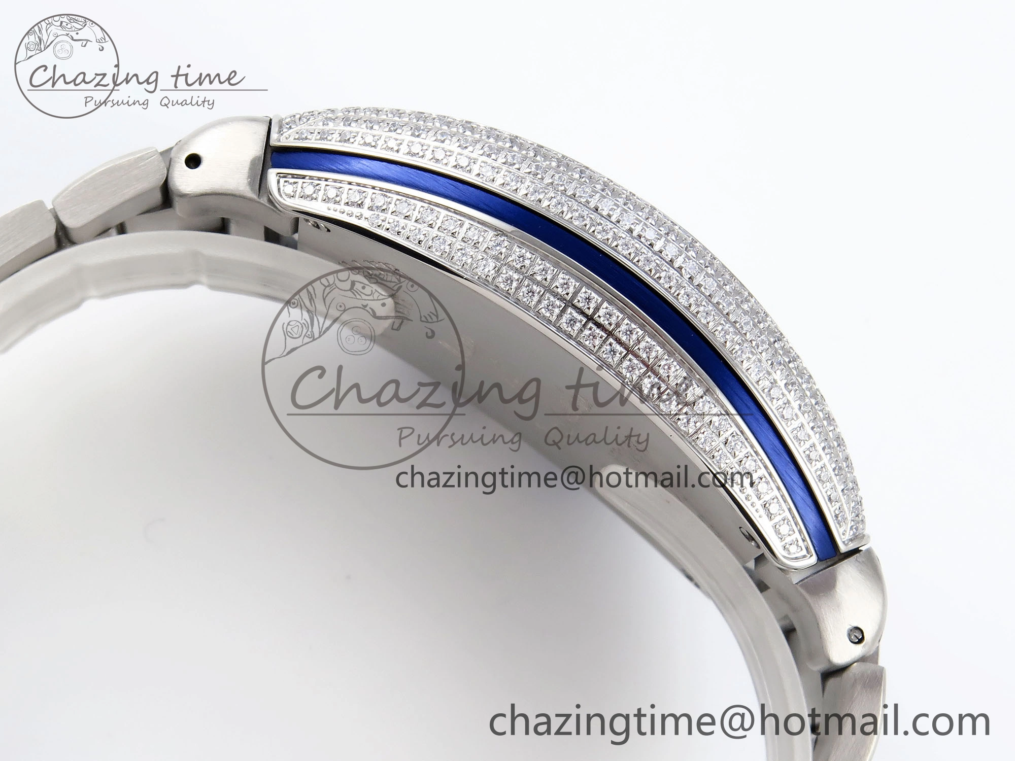 VANGUARD SS BLUE FULL DIAMONDS ABF BEST EDITION DIAMONDS BLUE DIAL ON DIAMONDS BRACELET A Durable 6511