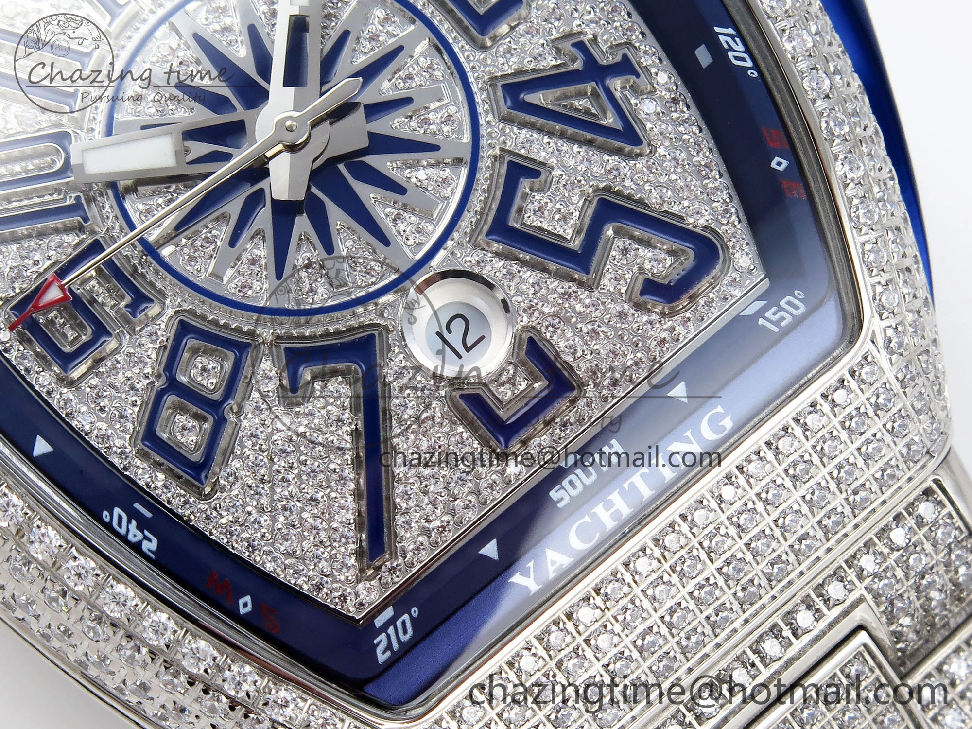 VANGUARD SS BLUE FULL DIAMONDS ABF BEST EDITION DIAMONDS BLUE DIAL ON DIAMONDS BRACELET A Durable 6511