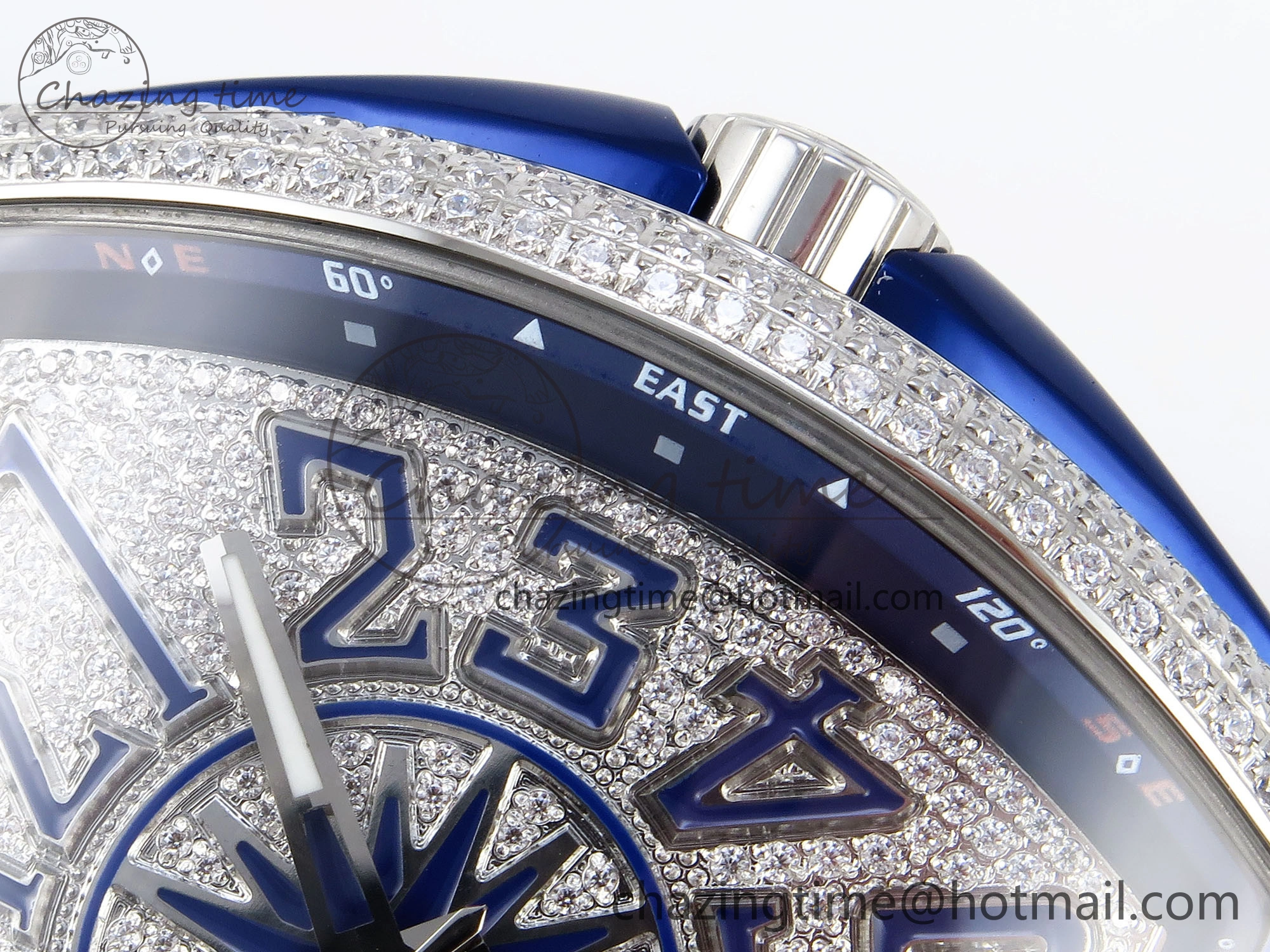 VANGUARD SS BLUE FULL DIAMONDS ABF BEST EDITION DIAMONDS BLUE DIAL ON DIAMONDS BRACELET A Durable 6511