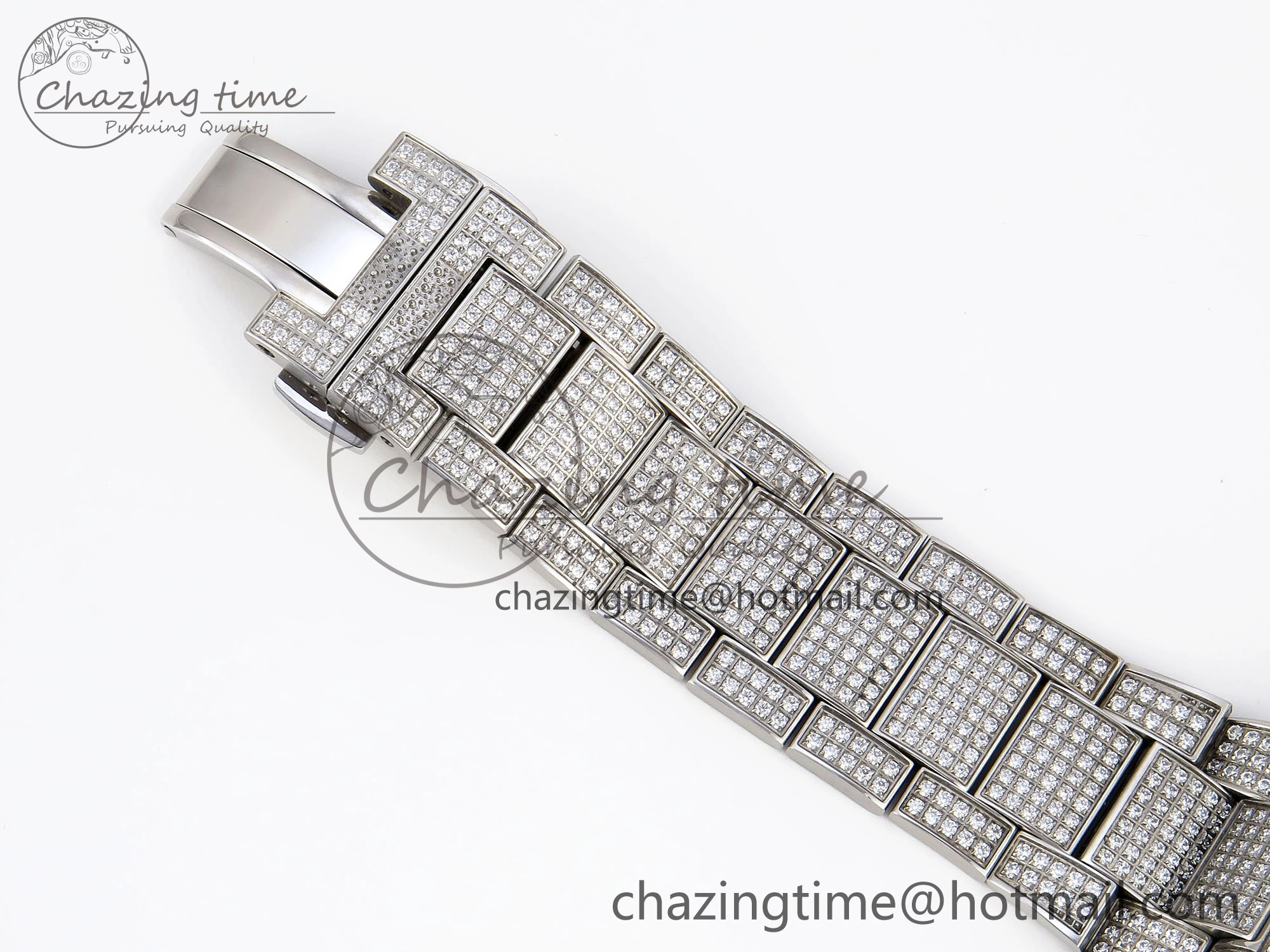 HighPerformance VANGUARD SS FULL DIAMONDS ABF BEST EDITION DIAMONDS BLACK DIAL ON DIAMONDS BRACELET A 6510