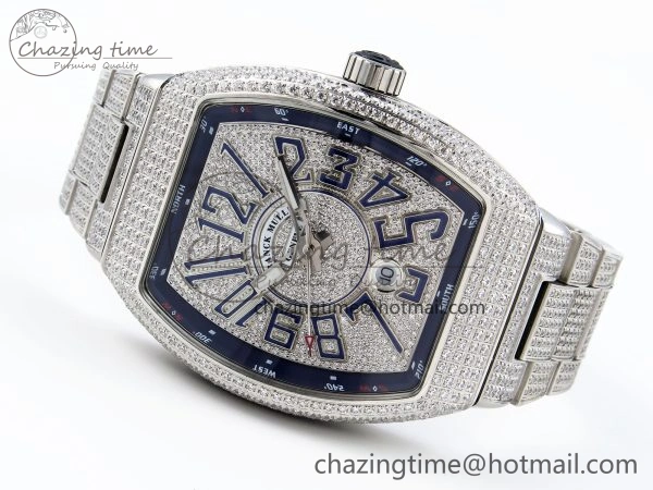 SoftTouch VANGUARD SS FULL DIAMONDS ABF BEST EDITION DIAMONDS BLUE DIAL ON DIAMONDS BRACELET A 6509