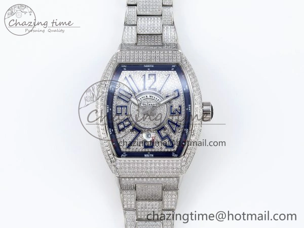 SoftTouch VANGUARD SS FULL DIAMONDS ABF BEST EDITION DIAMONDS BLUE DIAL ON DIAMONDS BRACELET A 6509