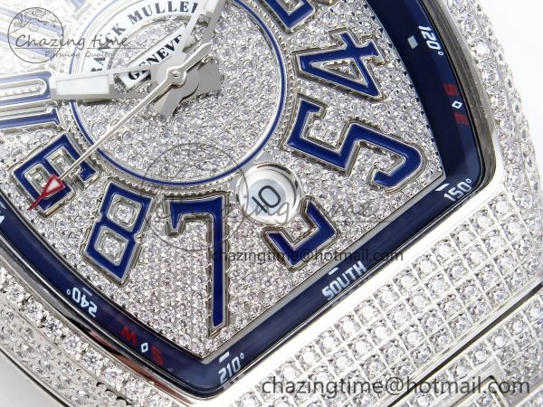 SoftTouch VANGUARD SS FULL DIAMONDS ABF BEST EDITION DIAMONDS BLUE DIAL ON DIAMONDS BRACELET A 6509