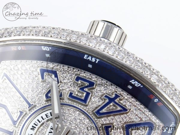 SoftTouch VANGUARD SS FULL DIAMONDS ABF BEST EDITION DIAMONDS BLUE DIAL ON DIAMONDS BRACELET A 6509